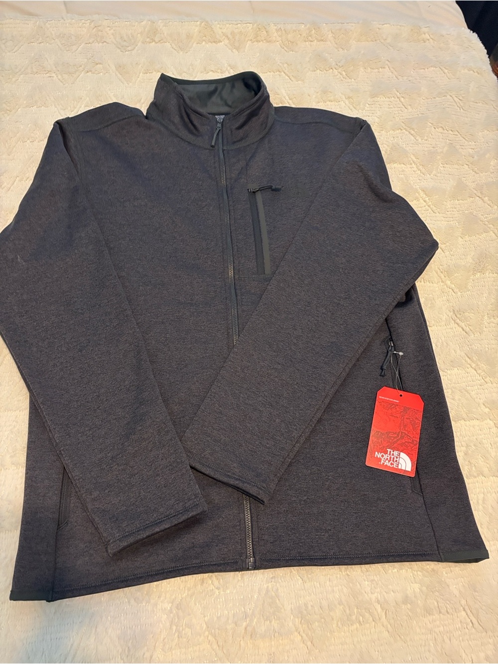 The North Face Men's Dark Gray Heather Lightweight Full-Zip Shirt Jacket